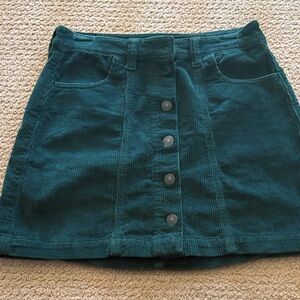 American Eagle Outfitters Teal Corduroy Mini Skirt